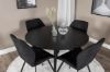 Imagine Please fully translate Dipp Dining Table - 115cm - Black Veneer / All black legs +Gemma Dining Chair - Black Legs - Black Fabric_4