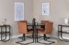 Imagine Masa de dining Dipp - 115cm - furnir negru / picioare complet negre + Scaun de dining Art - Maro / Negru_4