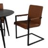 Imagine Masa de dining Dipp - 115cm - furnir negru / picioare complet negre + Scaun de dining Art - Maro / Negru_4