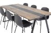 Imagine Masa de dining Jakarta 200*90*H75 - Teak întunecat / Negru+Scaun de dining Arctic - Picioare negre - Plastic negru_6