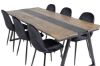 Imagine Masa de dining Jakarta. 200*90*H75 - Teak închis / Negru + Scaun de dining Polar - Picioare negre / Catifea neagră (înlocuiește 19902-888)_6