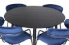 Imagine Dipp Dining Table - 115cm - Black Veneer / All black legs +Arrow armchair - Black Legs - Blue Velvet_4