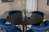 Imagine Dipp Dining Table - 115cm - Black Veneer / All black legs +Arrow armchair - Black Legs - Blue Velvet_4