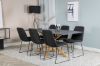 Imagine Piazza - Dining table - 180*90 - Spraystone/Oak +Muce  Dining Chair - Black Legs - Black Fabric _6