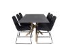 Imagine Piazza - Dining table - 180*90 - Spraystone/Oak +Muce  Dining Chair - Black Legs - Black Fabric _6