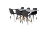 Imagine Tabel de dining Piazza - 180*90 - Spraystone/Stejar + Scaun de dining Polar - Picioare Negre/Plastic Negru _6