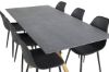 Imagine Tabel de dining Piazza - 180*90 - Spraystone/Stejar + Scaun de dining Polar - Picioare Negre/Plastic Negru _6