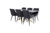 Imagine Masa de dining Piazza - 180*90 - Spraystone/Stejar + Scaun de dining Plaza - Picioare Negre - Material Negru _6