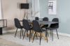 Imagine Piazza - Dining table - 180*90 - Spraystone/Oak +Polar Dining Chair - Black Legs - Black Fabric _6