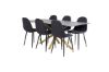 Imagine Piazza - Dining table - 180*90 - Spraystone/Oak +Polar Dining Chair - Black Legs - Black Fabric _6