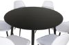 Imagine Masa de dining Dipp - 115cm - Furnir negru / Toate picioarele negre + Scaun de dining din plastic Polar - Picioare negre / Plastic alb_6