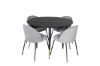 Imagine Dipp Dining Table - 115cm - Black Veneer / All black legs +Polar Diamond Dining Chair - Black Legs - Black Velvet_4