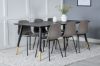 Imagine Masa de dining Dipp - 180*90cm - Negru / Alama neagra + Scaun de dining Arctic - Picioare negre - Plastic kaki_6