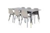 Imagine Masa de dining Dipp - 180*90cm - Negru / Alama neagra + Scaun de dining Arctic - Picioare negre - Plastic kaki_6