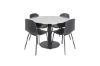 Imagine Razzia Dining Table ø106cm - Gri / Negru + Scaun de masă Arctic - Picioare negre - Plastic negru_4