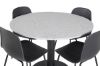 Imagine Razzia Dining Table ø106cm - Gri / Negru + Scaun de masă Arctic - Picioare negre - Plastic negru_4