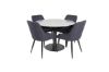 Imagine Vă rugăm să traduceți complet Tabelul de dining Razzia ø106cm - Gri/Negru + Scaunul de dining Plaza - Picioare Negre - Material Negru_4