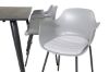 Imagine Masa de dining Dipp - 180*90cm - Negru / Brass Negru+Scaun de dining Comfort - Picioare Negre - Plastic Grip Gri_6