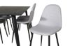 Imagine Masa de dining Dipp - 180 * 90cm - Negru / Alama Neagra + Scaun de dining Polar - Picioare Negre - Material Gri Deschis_6