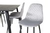 Imagine Masa de dining Dipp - 180*90cm - Negru / Alama Neagra+ Scaun de dining Polar Diamond - Picioare Negre - Catifea Gri_6