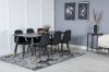 Imagine Masa de dining Dipp - 180*90cm - Negru / Alama' Neagra+ Scaun de dining Polar Diamond - Picioare Negre - Catifea Neagra_6