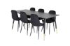 Imagine Masa de dining Dipp - 180*90cm - Negru / Alama' Neagra+ Scaun de dining Polar Diamond - Picioare Negre - Catifea Neagra_6