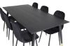 Imagine Masa de dining Dipp - 180*90cm - Negru / Alama' Neagra+ Scaun de dining Polar Diamond - Picioare Negre - Catifea Neagra_6