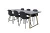 Imagine Masa de dining Estelle 200*90*H76 - Gri / Alama + Scaun de dining Arctic - Picioare Negre - Plastic Negru_6