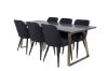 Imagine Masa de dining Estelle 200*90*H76 - Gri / Alama+Aure - Scaun de dining Plaza - Picioare negre - Material negru_6