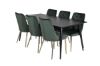 Imagine Vă rugăm să traduceți complet Dipp Dining Table - 180 * 90 cm - Black Veneer / toate picioarele negre + Velvet Deluxe Dining Chair - Green / Brass_6