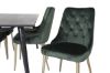 Imagine Vă rugăm să traduceți complet Dipp Dining Table - 180 * 90 cm - Black Veneer / toate picioarele negre + Velvet Deluxe Dining Chair - Green / Brass_6