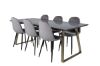 Imagine Masa de dining Estelle 200*90*H76 - Gri / Brass+Scaun de dining Polar - Picioare negre / Velvet gri deschis (inlocuieste 19902-885)_6