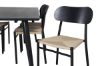 Imagine Vă rog să traduceți complet Tabel de Dining Dipp - 180 * 90cm - Furnir negru / picioare complet negre + Scaun de Dining Polly - Negru / Natură _6