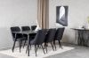 Imagine Masa de dining Dipp - 180*90cm - furnir negru / picioare complet negre +Scaun de dining Velvet Deluxe - Picioare negre - Material negru_6