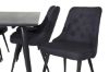 Imagine Masa de dining Dipp - 180*90cm - furnir negru / picioare complet negre +Scaun de dining Velvet Deluxe - Picioare negre - Material negru_6