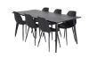 Imagine Masa de dining Dipp - 180*90cm - Furnir negru / picioare complet negre + Scaun de dining din plastic Polar - Picioare negre / Plastic negru_6