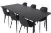 Imagine Masa de dining Dipp - 180*90cm - Furnir negru / picioare complet negre + Scaun de dining din plastic Polar - Picioare negre / Plastic negru_6