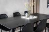 Imagine Masa de dining Dipp - 180*90cm - Furnir negru / picioare complet negre + Scaun de dining din plastic Polar - Picioare negre / Plastic negru_6