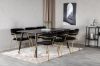 Imagine Masa de dining Dipp - 180*90cm - Furnir negru / picioare complet negre +Scaun Arrow - Picioare din alamă - Catifea neagră_6