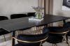 Imagine Masa de dining Dipp - 180*90cm - Furnir negru / picioare complet negre +Scaun Arrow - Picioare din alamă - Catifea neagră_6