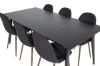 Imagine Dipp Dining Table - 180*90cm - Black Veneer / all black legs +Polar Dining Chair - Walnut Legs - Black Fabric_6