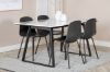 Imagine Masa de dining Estelle 140*90 - Alb / Negru+ Scaun de dining Arctic - Picioare Negre - Plastic Negru_4