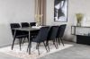 Imagine Masa de dining Dipp - 180*90cm - Furnir negru / picioare complet negre + Scaun de dining Velvet Deluxe - Negru / Negru_6