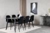 Imagine Masa de dining Dipp - 180*90cm - Furnir negru / picioare complet negre + Scaun de dining Polar Diamond - Picioare negre - Catifea neagra_6