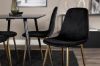 Imagine Masa de dining Dipp - 120 cm - Furnir negru - Picioare negre cu bronz dipp+ Scaun de dining Polar - Negru / Branză_4