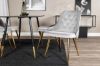 Imagine Dipp Dining Table - 120 cm - Black Veneer - Black Legs w. Brass dipp+Velvet Deluxe Dining Chair - Light Grey / Brass_4