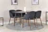 Imagine Masa de dining Dipp - 120 cm - Furnir negru - Picioare negre cu bronz dipp+ Scaun de dining Arch - Picioare de nuc - Tesatura neagra_4