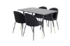 Imagine Dipp Dining Table - 120 cm - Black Veneer - Black Legs w. Brass dipp+Wrinkles Dining Chair - Black Legs - Black Velvet_4