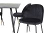 Imagine Dipp Dining Table - 120 cm - Black Veneer - Black Legs w. Brass dipp+Wrinkles Dining Chair - Black Legs - Black Velvet_4