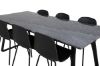 Imagine Masa de dining Estelle 200*90*H76 - Negru / Scaun de dining Arctic - Picioare Negre - Plastic Negru_6